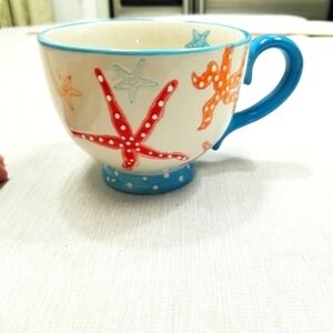 Grace's Teaware 3D Starfish Tea‎ Cup Mug Polka Dots Mermaidcore Ocean Sealife